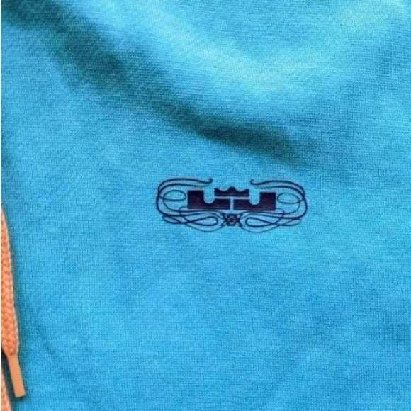 🎁🎄NIKE  ✨ NWT Lebron James *Rare* 20 Year Career Basketball Blue Hoodie Medium - Picture 5 of 9